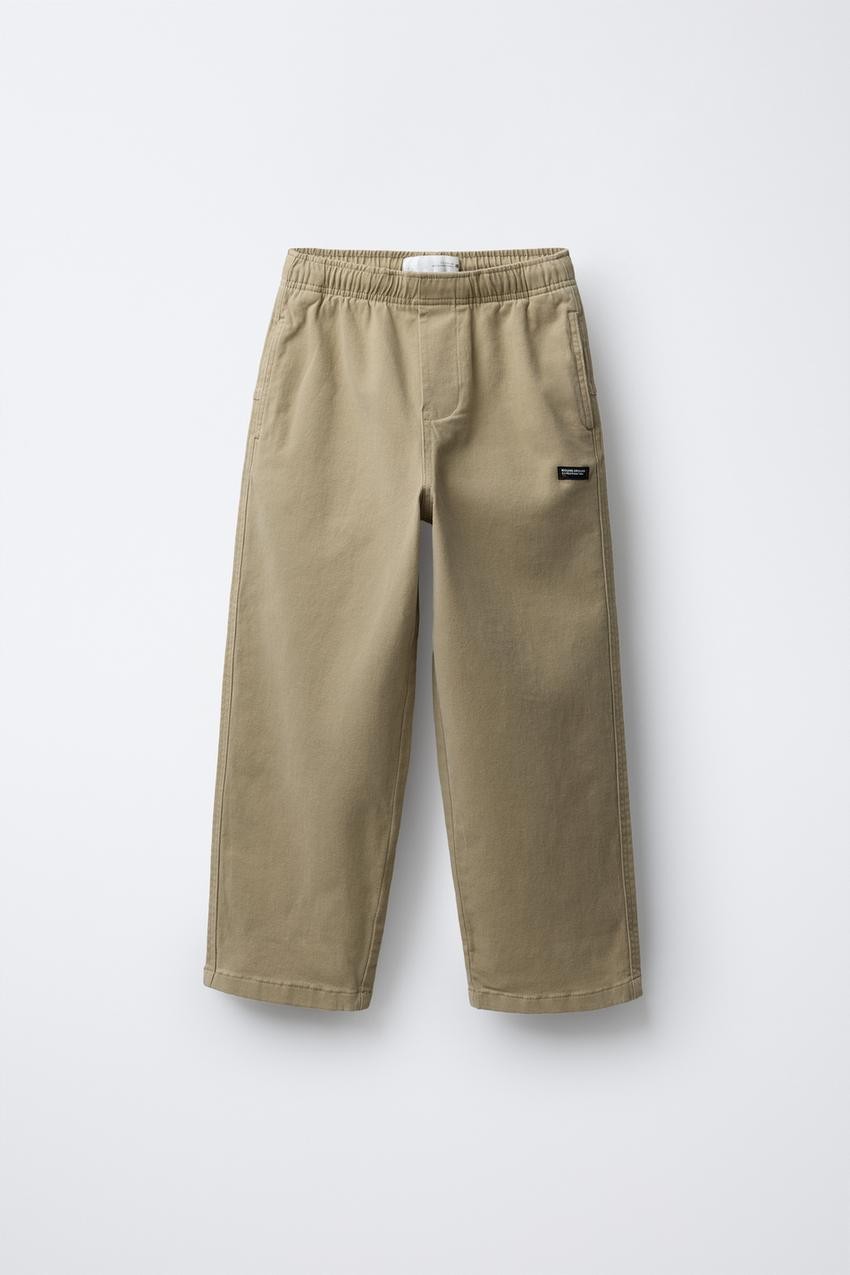 STRAIGHT TROUSERS WITH LABEL