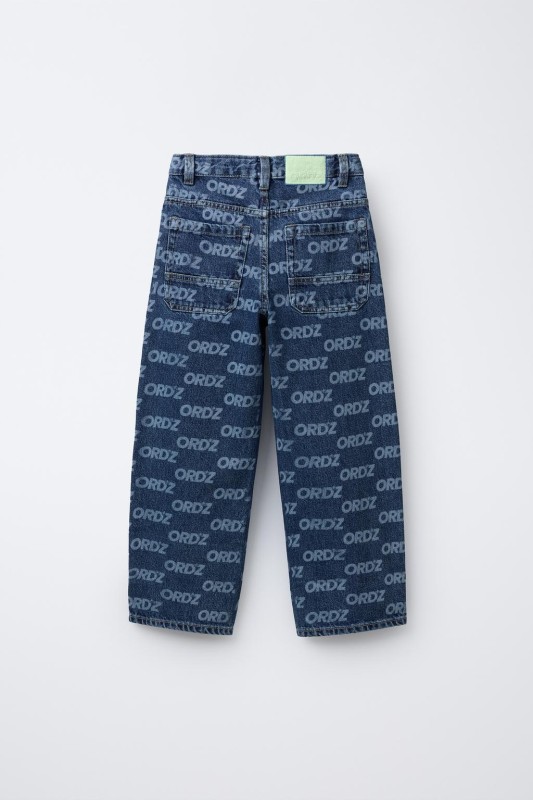 WIDE-LEG JEANS WITH TEXT PRINT